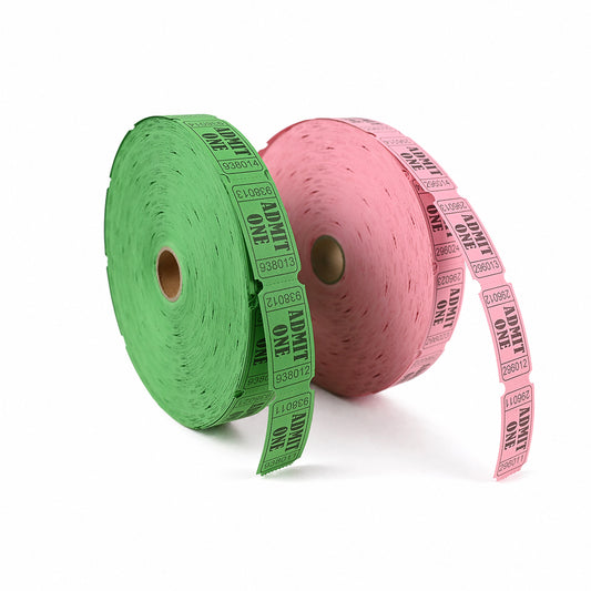 L LIKED Mixed Raffle Tickets, 1"x2" Rainbow Variety Pack – Consecutively Numbered & Perforated for Events, Carnivals, Door Prizes