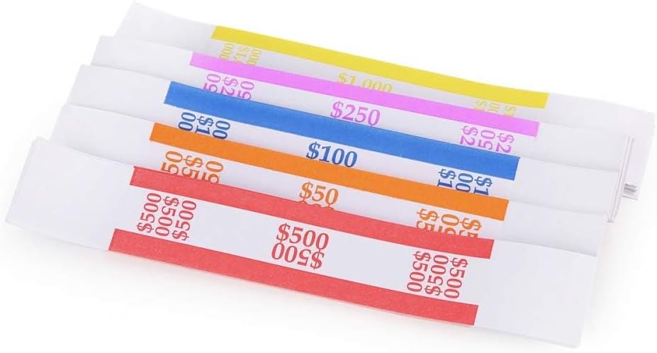 Angoily 1 Roll Cash Wrappers For Long Wide Money Straps - View #7