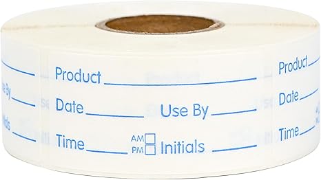 L LIKED 1x2 Inch Blue Dissolvable Food Labels - 500 Stickers,Fast Dissolving in 30 Seconds, Easy to Write On, No Residue,Dissolvable Labels for Food Containers, Storage Bins, Jars & Freezer