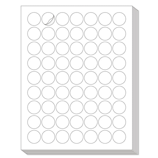 L LIKED Printable Round Labels,Matte White