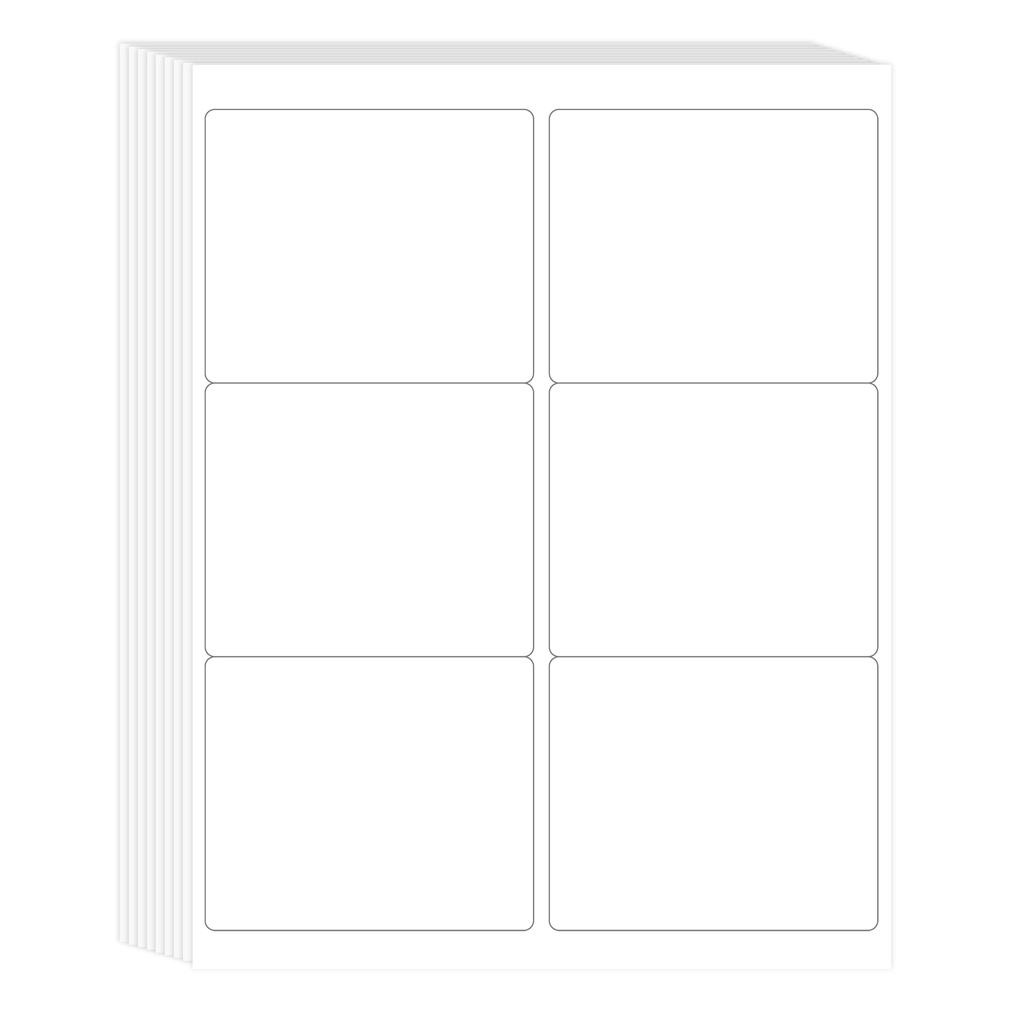 L Liked 3-1/3" x 4" Printable White Sticker Labels, Laser/Inkjet Print ...