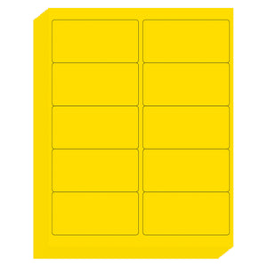 L LIKED Neon Multi-Color Paper, Bright Fluorescent Stickers Handwritten or Inkjet/Laser Print Colored Labels, 2"X4" for Shipping Envelopes & Small Packages-Green, Yellow, Pink (30 Sheets 300 Labels)