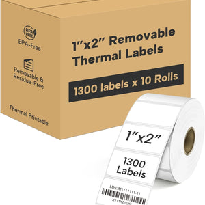 L LIKED 2"x3" Removable Labels 500 Thermal Labels with No Residue | Water & oil resistant, smudge-proof. For home, office, industrial use, school supplies & organization