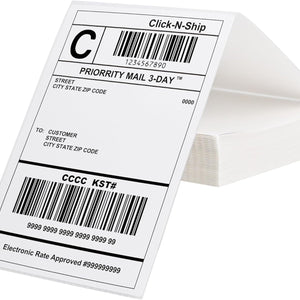 L LIKED  Fanfold 4" x 6" Direct Thermal Labels, with Perforated line for Thermal Printers - Compatible Zebra & Rollo Printer (4" x 6" )