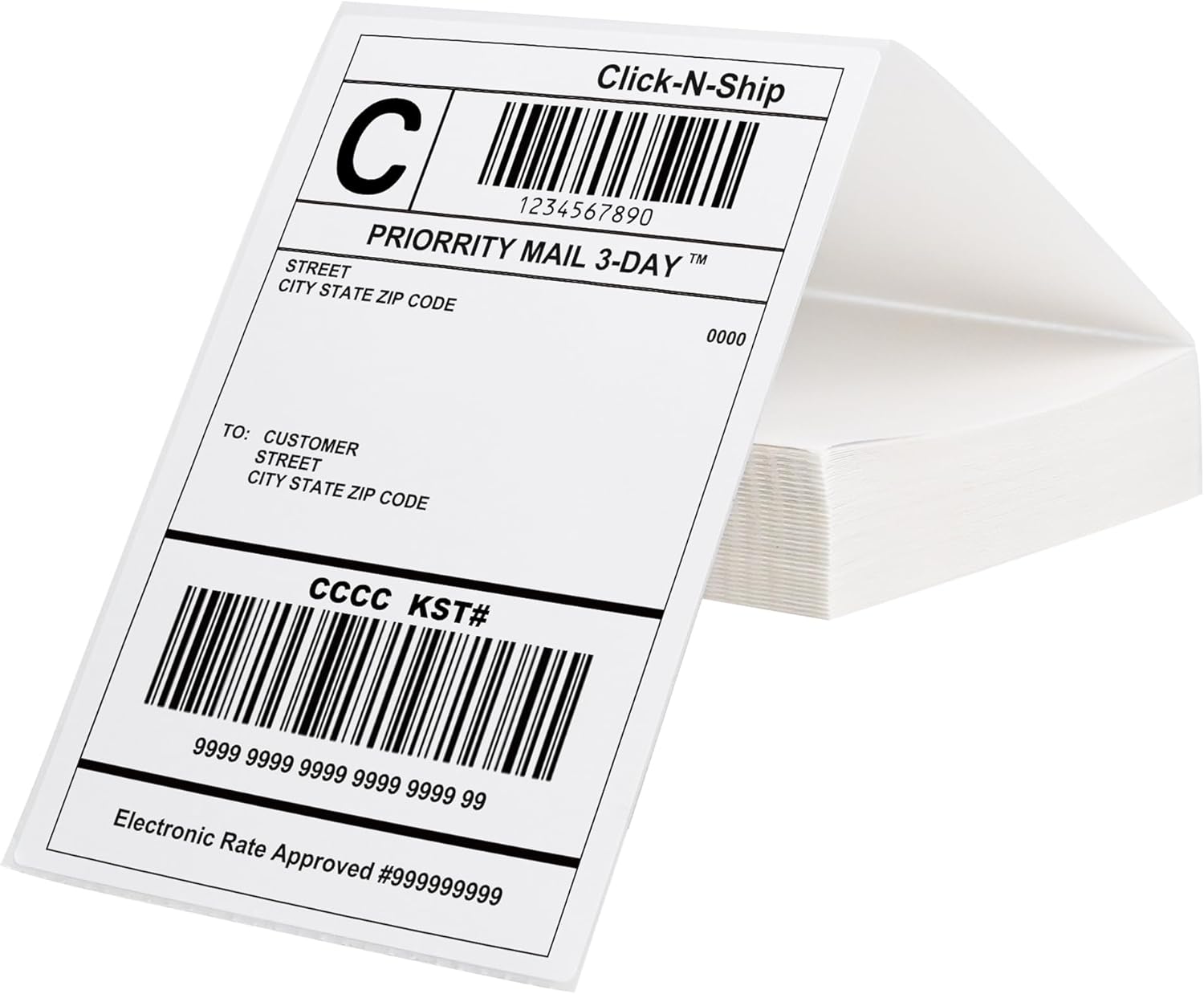 L LIKED  Fanfold 4" x 6" Direct Thermal Labels, with Perforated line for Thermal Printers - Compatible Zebra & Rollo Printer (4" x 6" )