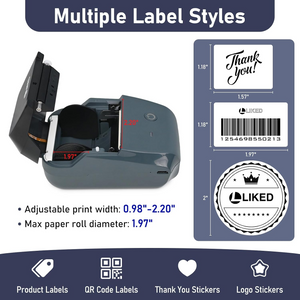 LLIKED HD11 2" Portable Bluetooth Thermal Label Printer With 1 Dissolvable labels, online Create Custom Stickers,for Small Businesses, Long-Life Print Head (approx 98,500+ Ft)