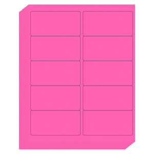 L LIKED Neon Multi-Color Paper, Bright Fluorescent Stickers Handwritten or Inkjet/Laser Print Colored Labels, 2"X4" for Shipping Envelopes & Small Packages-Green, Yellow, Pink (30 Sheets 300 Labels)