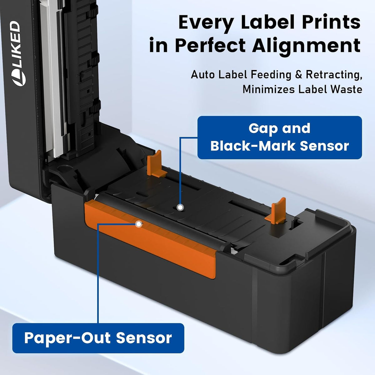 LLIKED LP56 4x6 Bluetooth Thermal Shipping Label Printer,Commercial Grade Long-Life Print Head (650K+ 4x6 Labels),for Small Businesses ,online design,Compatible with iPhone, Windows & Mac