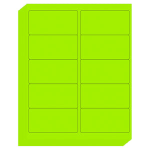L LIKED Neon Multi-Color Paper, Bright Fluorescent Stickers Handwritten or Inkjet/Laser Print Colored Labels, 2"X4" for Shipping Envelopes & Small Packages-Green, Yellow, Pink (30 Sheets 300 Labels)