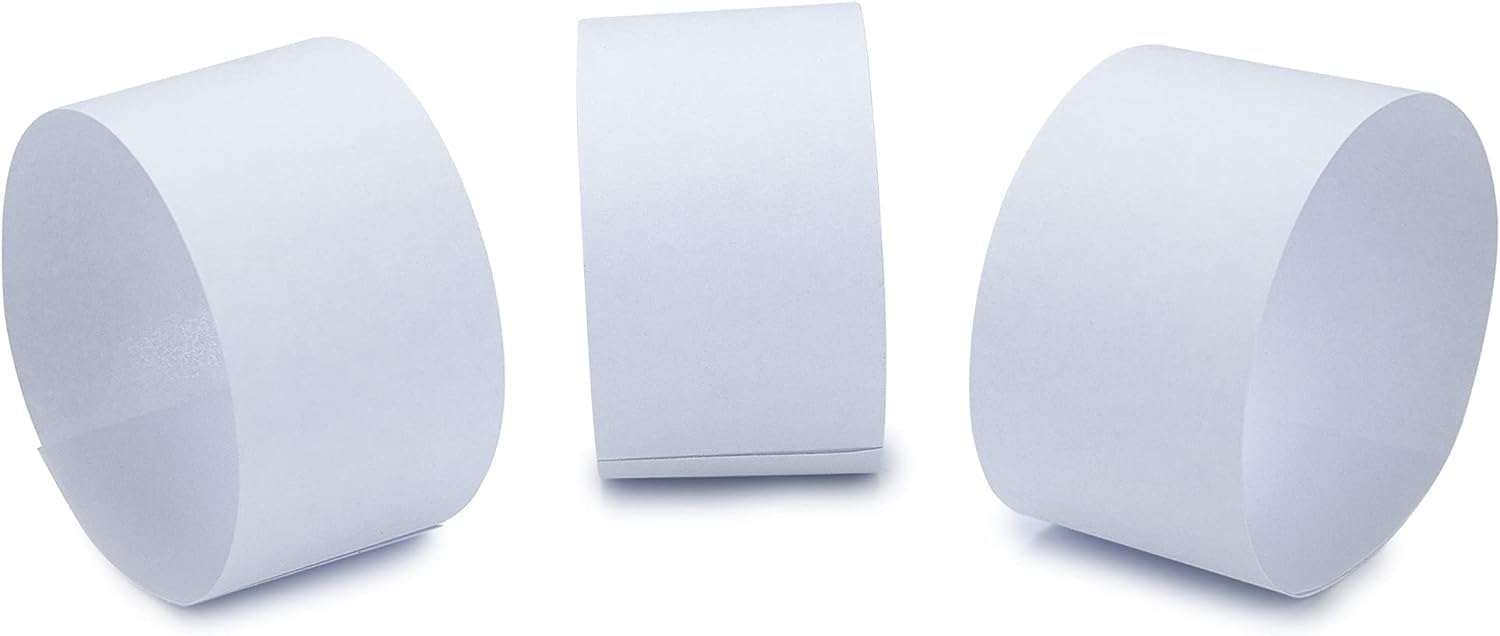L LIKED Money Bands, Self Sealing Currency Money Straps for Bill Wrappers, Blank, White