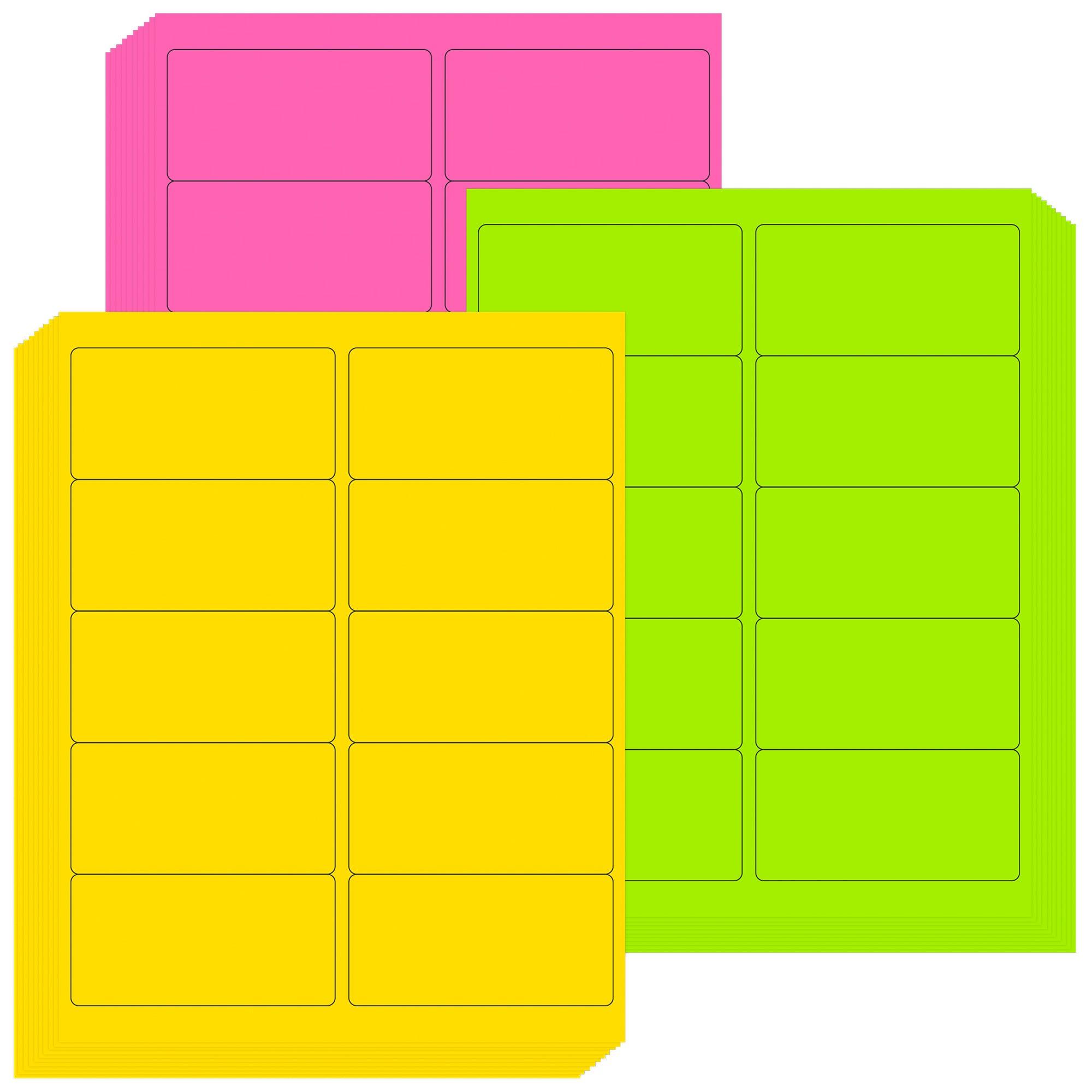 Etichette Adesive Fluorescenti Neon Royal Green – Rettangolari 40mm – 400 Pezzi