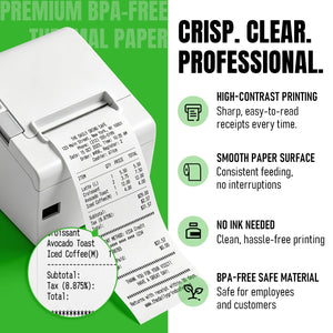 LLIKED 30 Rolls 3 1/8" x 230' Thermal Receipt Paper Roll BPA-Free Cash Register Paper, Smooth Print Paper Fits Most Standard Credit Card & POS Terminals