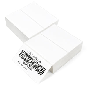 L LIKED 4" X 2" Fanfold Direct Thermal Labels - 500/1000 Total UPC and Shipping Labels Compatible with Zebra, Munbyn, and Rollo Thermal Printers