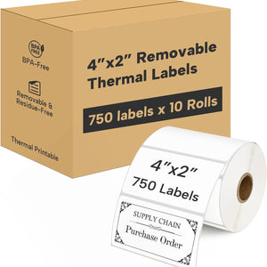 L LIKED 2"x3" Removable Labels 500 Thermal Labels with No Residue | Water & oil resistant, smudge-proof. For home, office, industrial use, school supplies & organization
