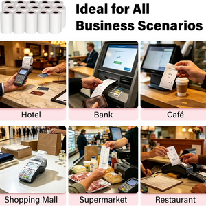 LLIKED 100 Rolls 2 1/4" x 50' Thermal Receipt Paper Roll BPA-Free Cash Register Paper, Smooth Print Paper Fits Most 58mm Mini POS Terminals & Credit Card Machines