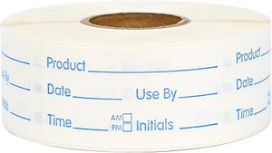 L LIKED 1x2 Inch Blue Dissolvable Food Labels - 500 Stickers,Fast Dissolving in 30 Seconds, Easy to Write On, No Residue,Dissolvable Labels for Food Containers, Storage Bins, Jars & Freezer