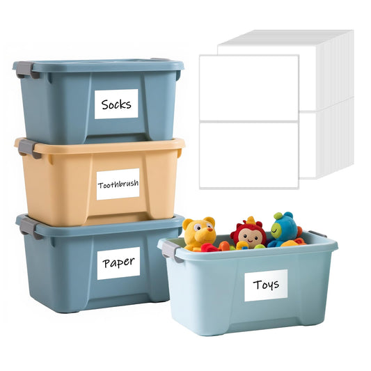 L LIKED 4"x6" Blank Removable Labels for Storage Bins,  No Residue Handwritten Stickers for Boxes and Cases (150 Labels)