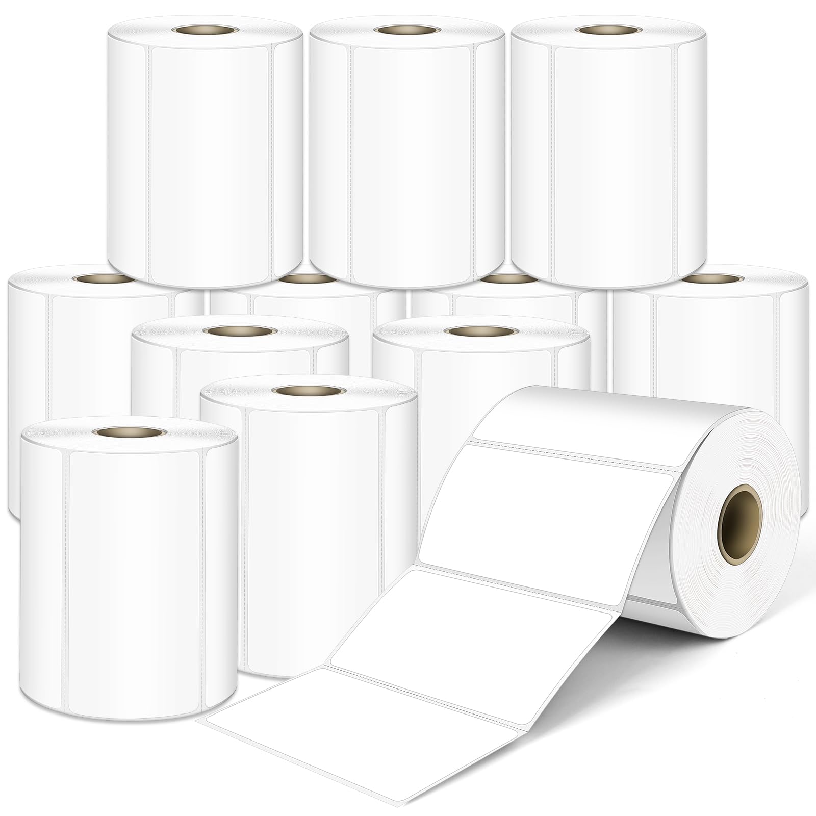 L LIKED 4"x2", 3"x2", 3"x1" Direct Thermal Labels for Block, Permanent Adhesive Barcode Adress Labels & Compatible with Rollo, Zebra and Other Desktop Printers