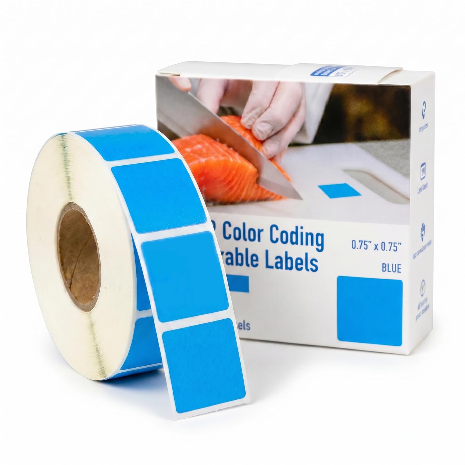 L LIKED 1000 Pcs HACCP Dissolvable Labels 3/4" x 3/4" Square Labels