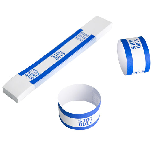 L LIKED Money Band Self Sealing Currency Straps for Bill Wrappers 100 PCS