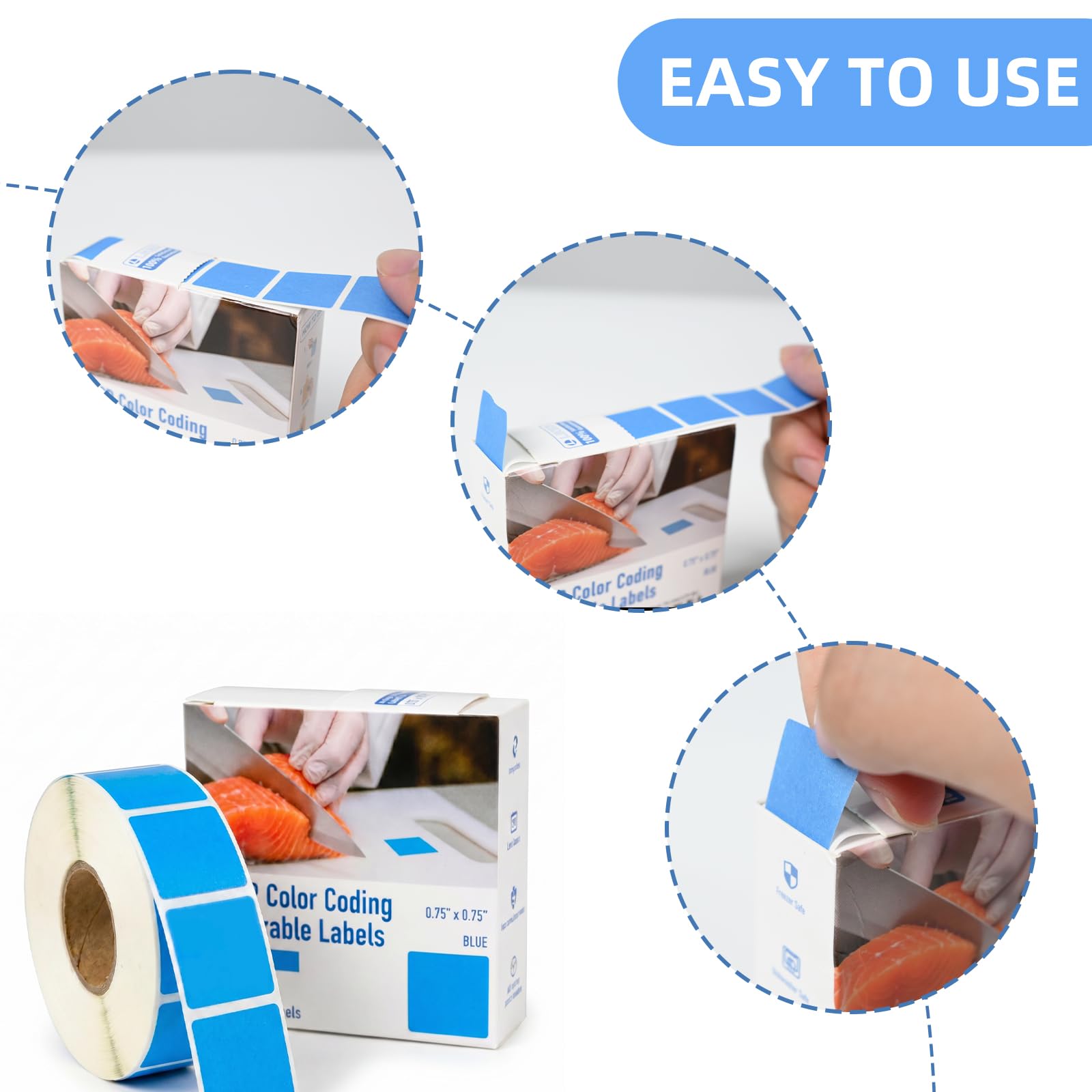 L LIKED 1000 Pcs HACCP Dissolvable Labels 3/4" x 3/4" Square Labels