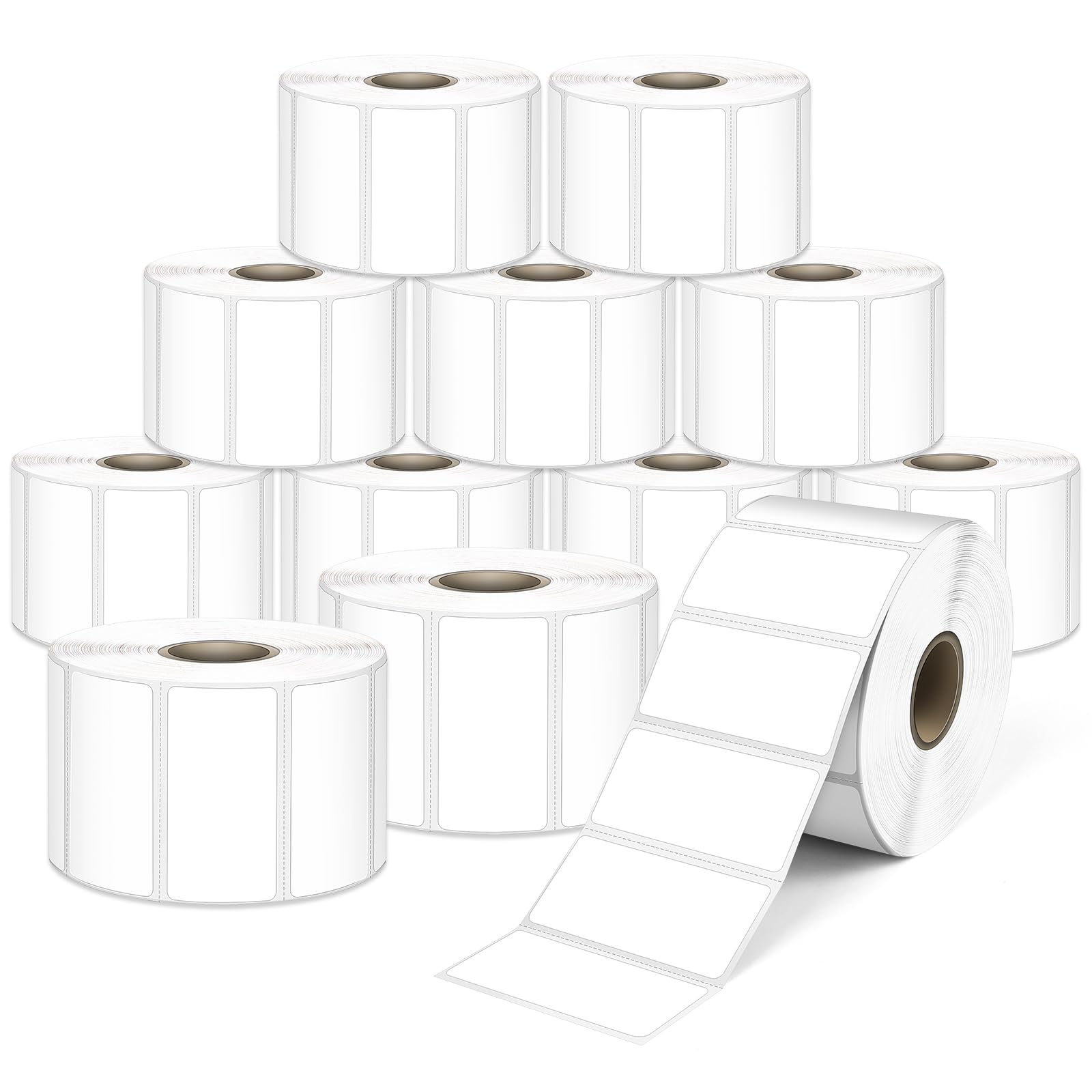L LIKED 2"x2"  2"x1" Direct Square & 2" circle Thermal Labels  for Block, Permanent Adhesive Barcode Adress Labels & Compatible with Rollo, Zebra and Other Desktop Printers