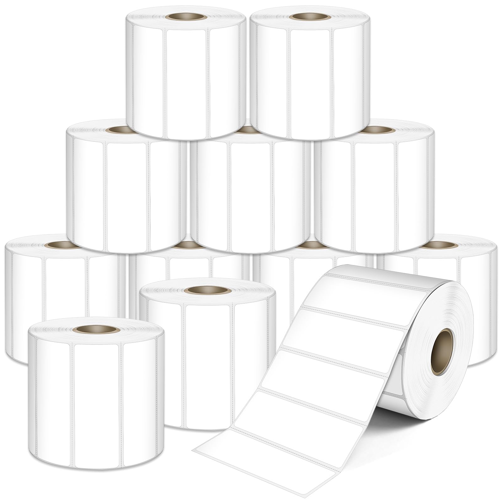 L LIKED 4"x2", 3"x2", 3"x1" Direct Thermal Labels for Block, Permanent Adhesive Barcode Adress Labels & Compatible with Rollo, Zebra and Other Desktop Printers