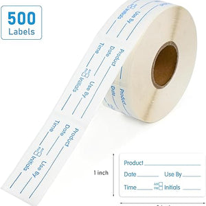 L LIKED 1x2 Inch Blue Dissolvable Food Labels - 500 Stickers,Fast Dissolving in 30 Seconds, Easy to Write On, No Residue,Dissolvable Labels for Food Containers, Storage Bins, Jars & Freezer