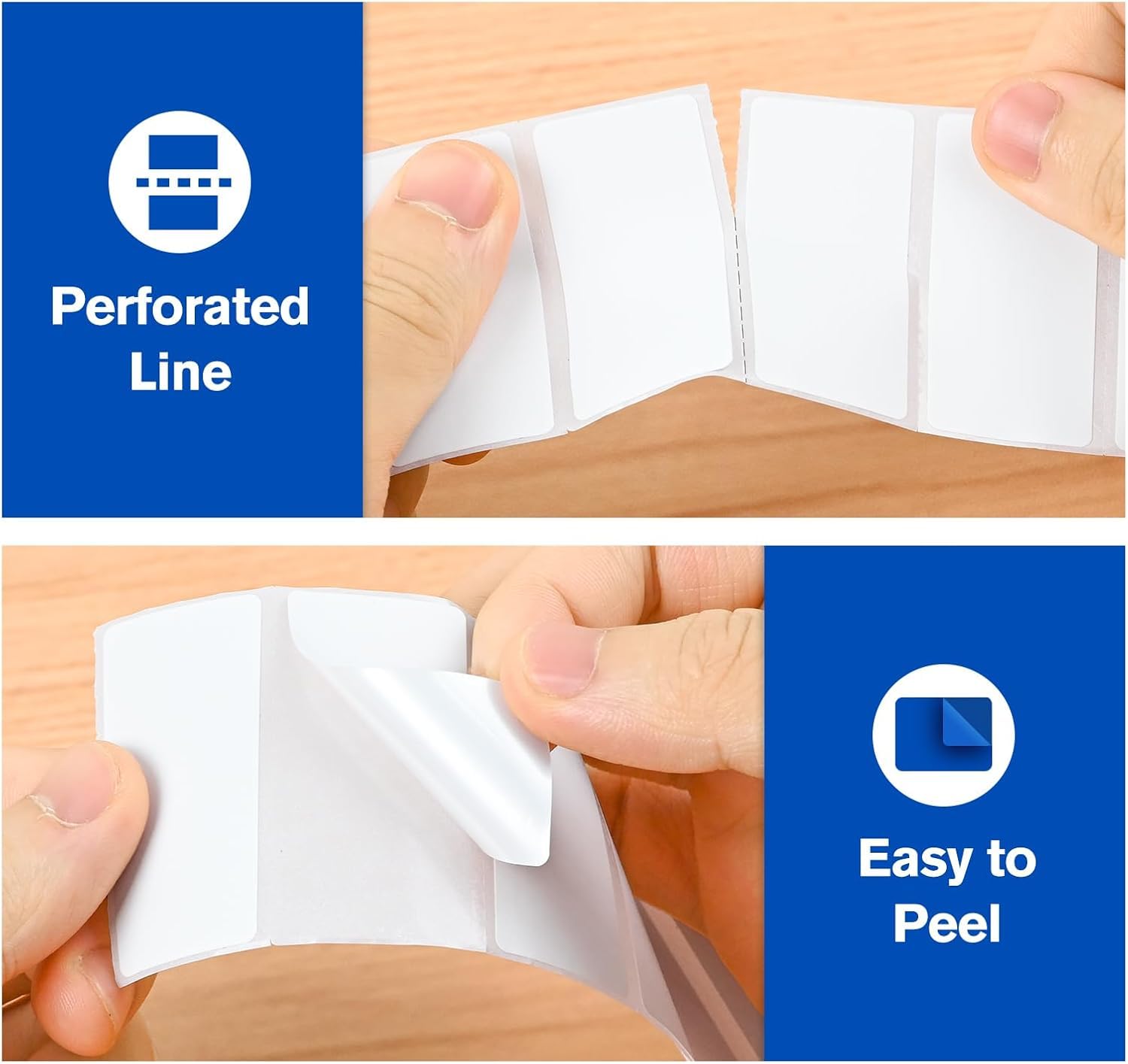 L LIKED 2" x 1" Removable Thermal Labels No Residue 10 Rolls 13000 Pcs | Water & oil resistant, smudge-proof. For home, office, school supplies, organization & inventory tracking