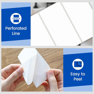 L LIKED 10 Rolls 7500 Pcs 4"x2" Thermal Removable Labels No Residue | Water & oil resistant, smudge-proof. For warehouses, retail, high-volume shipping & inventory tracking