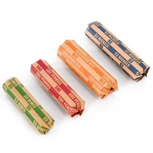 LLIKED Flat Coin Wrappers, Assorted US Coin Rolls, ABA Color Coded