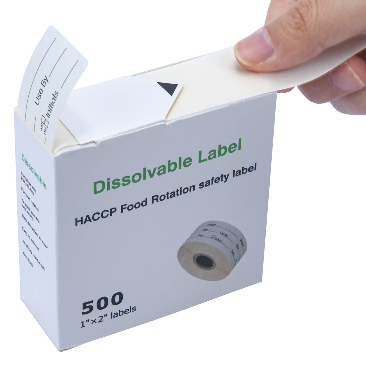 LLIKED Blank 1 x 2 Inch Food Rotation Dissolvable Labels  Suitable for FIFO rotation; smudge-proof on plastic, glass and stainless steel, freezer friendly.