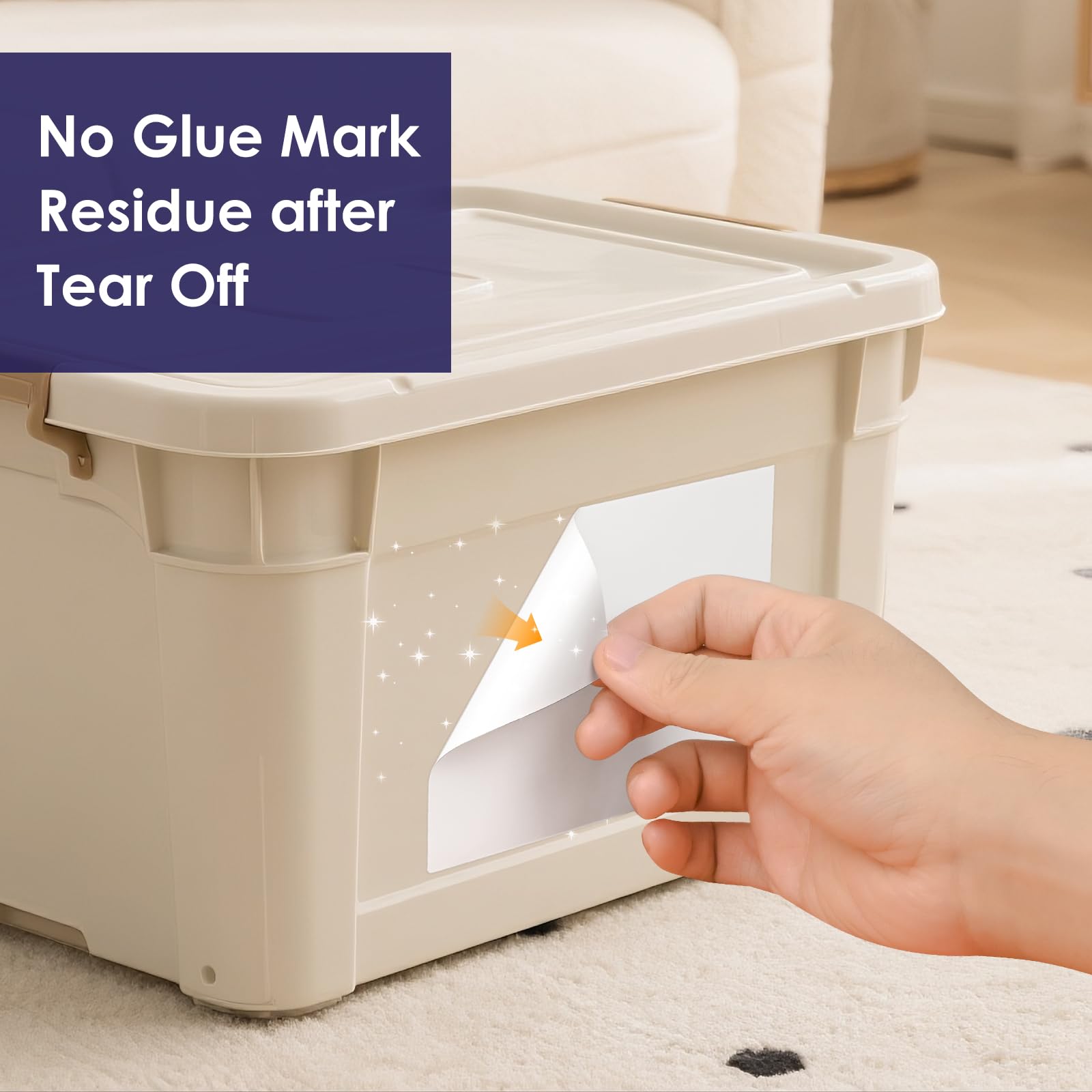 L LIKED 4"x6" Blank Removable Labels for Storage Bins,  No Residue Handwritten Stickers for Boxes and Cases (150 Labels)