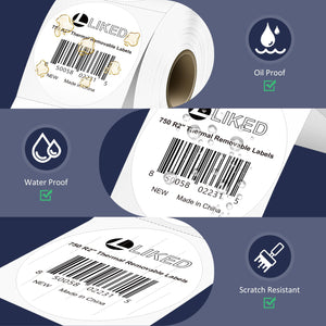 L LIKED 2"x2"  2"x1" Direct Square & 2" circle Thermal Labels  for Block, Permanent Adhesive Barcode Adress Labels & Compatible with Rollo, Zebra and Other Desktop Printers