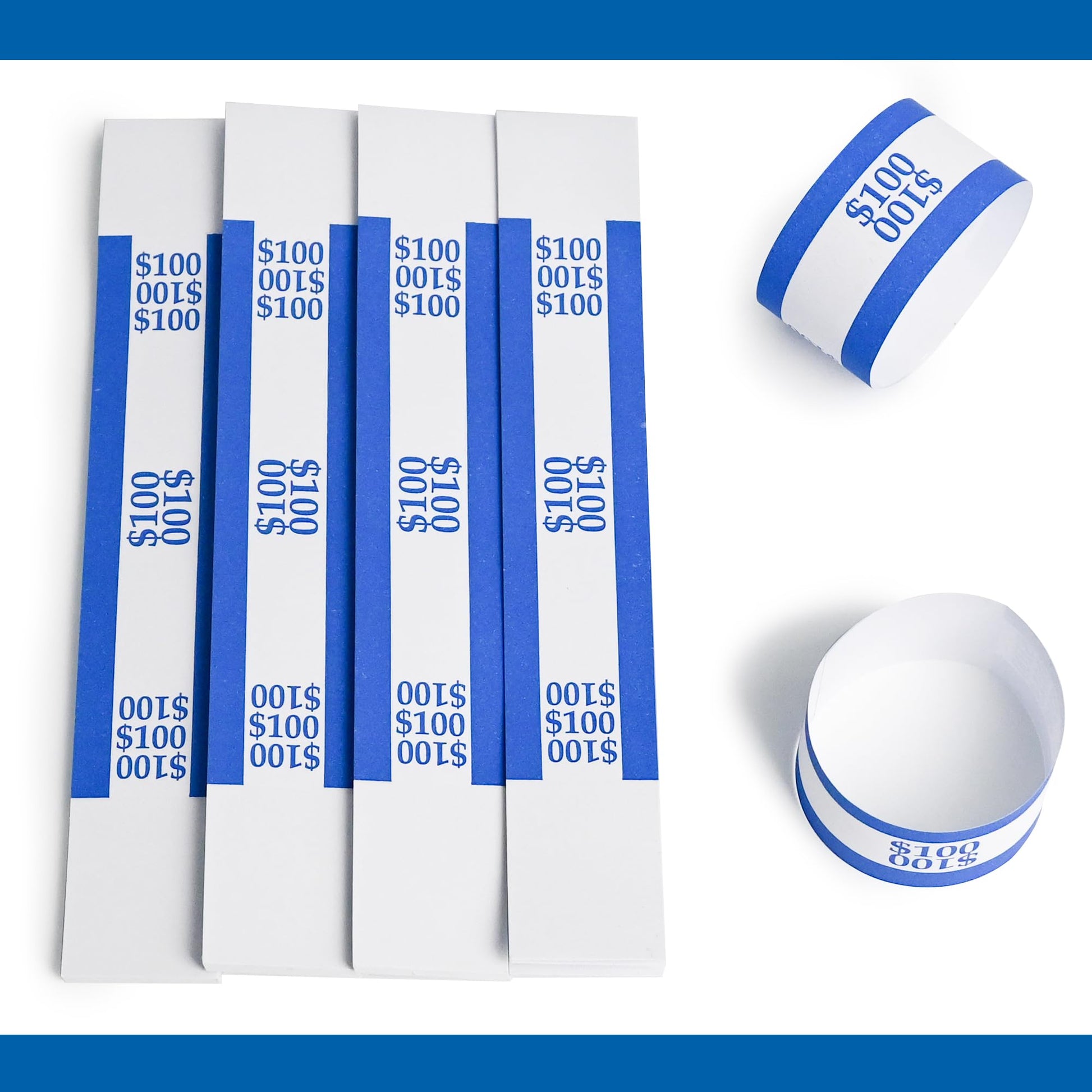 L LIKED Money Band Self Sealing Currency Straps for Bill Wrappers 100 PCS
