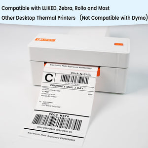 L LIKED 4" x 6" Removable Direct Thermal Labels with Perforated Lines, Water and Oil Resistant, Compatible with Rollo, Zebra Desktop Printers and More (1 Roll, 200 Labels)