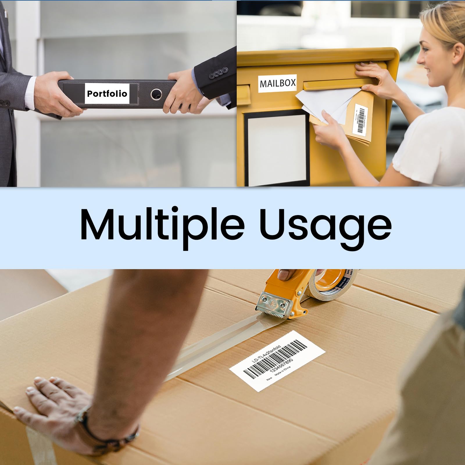 L LIKED 4" X 2" Fanfold Direct Thermal Labels - 500/1000 Total UPC and Shipping Labels Compatible with Zebra, Munbyn, and Rollo Thermal Printers