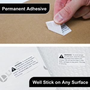 L LIKED Warning - Risk of Suffocation FBA-Approved 2" x 1" Pre-Printed Labels/Stickers for Shipping (1000 Labels per Roll)