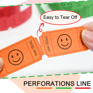 L LIKED Raffle Tickets -Rolls of 500 Tickets Each Consecutively Numbered Tickets for Event, Party, Concert, Carnivals & Other-Assorted Color