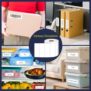 L LIKED 4"x2", 3"x2", 3"x1" Direct Thermal Labels for Block, Permanent Adhesive Barcode Adress Labels & Compatible with Rollo, Zebra and Other Desktop Printers