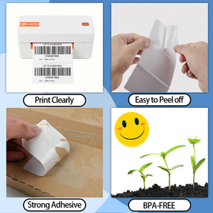 L LIKED 4" X 2" Fanfold Direct Thermal Labels - 500/1000 Total UPC and Shipping Labels Compatible with Zebra, Munbyn, and Rollo Thermal Printers