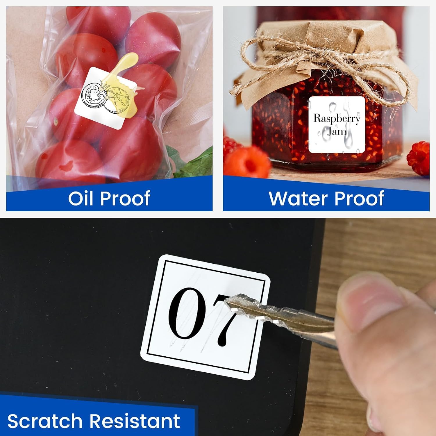 L LIKED 10 Rolls 13800 Pcs 1x1 Inch Square Removable Thermal Labels | Smudge & residue-free adhesive. QR codes compatible, water & oil resistant. For home & office, No Residue
