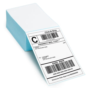 L LIKED 4" x 6" Fanfold Blue Direct Thermal Labels
