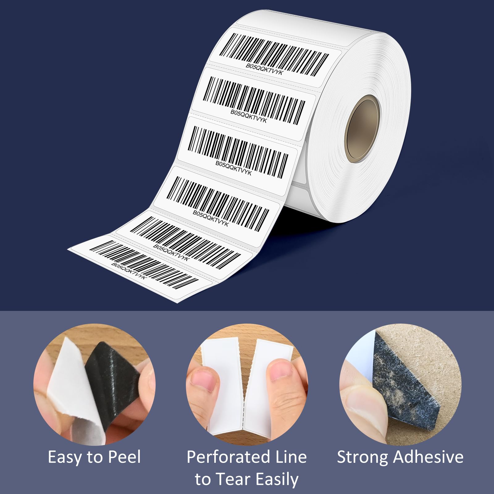 L LIKED 2.25" x 4" , 2.25" x 0.75",  2.25" x 1.25" Direct Thermal Label for Block, Permanent Adhesive Shipping Postage Labels & Compatible with Rollo, Zebra and Other Desktop Printers