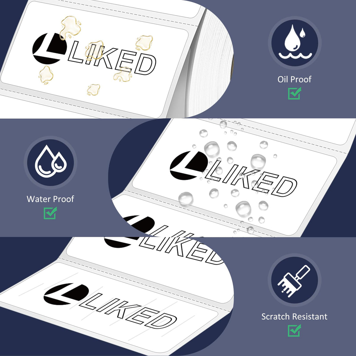 LLIKED 1400 Thermal Labels 4"x1", Strong Adhesive Shipping Labels BPA Free, Block Old Information, Perforated Easy-Tear, Compatible with Rollo, Zebra and Other Desktop Printers