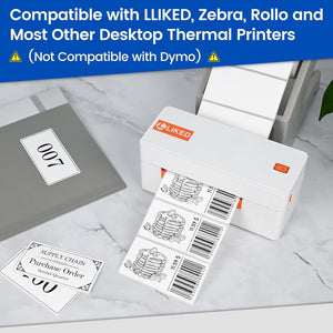 L LIKED 10 Rolls 7500 Pcs 4"x2" Thermal Removable Labels No Residue | Water & oil resistant, smudge-proof. For warehouses, retail, high-volume shipping & inventory tracking