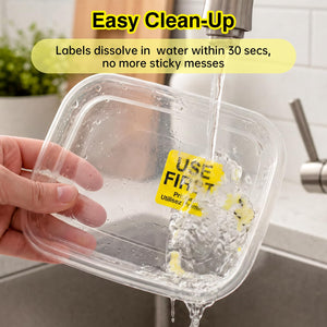 LLIKED 500 Pcs Use First Dissolvable Labels 1"x1" Water Soluble Labels Suitable for Inventory Control and Expiry Date Tracking in Pantry, Kitchen, Restaurant, Cafe and Food Service.