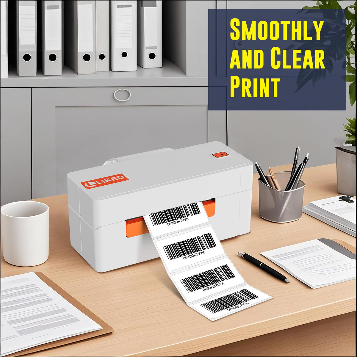 LLIKED 1400 Thermal Labels 4"x1", Strong Adhesive Shipping Labels BPA Free, Block Old Information, Perforated Easy-Tear, Compatible with Rollo, Zebra and Other Desktop Printers