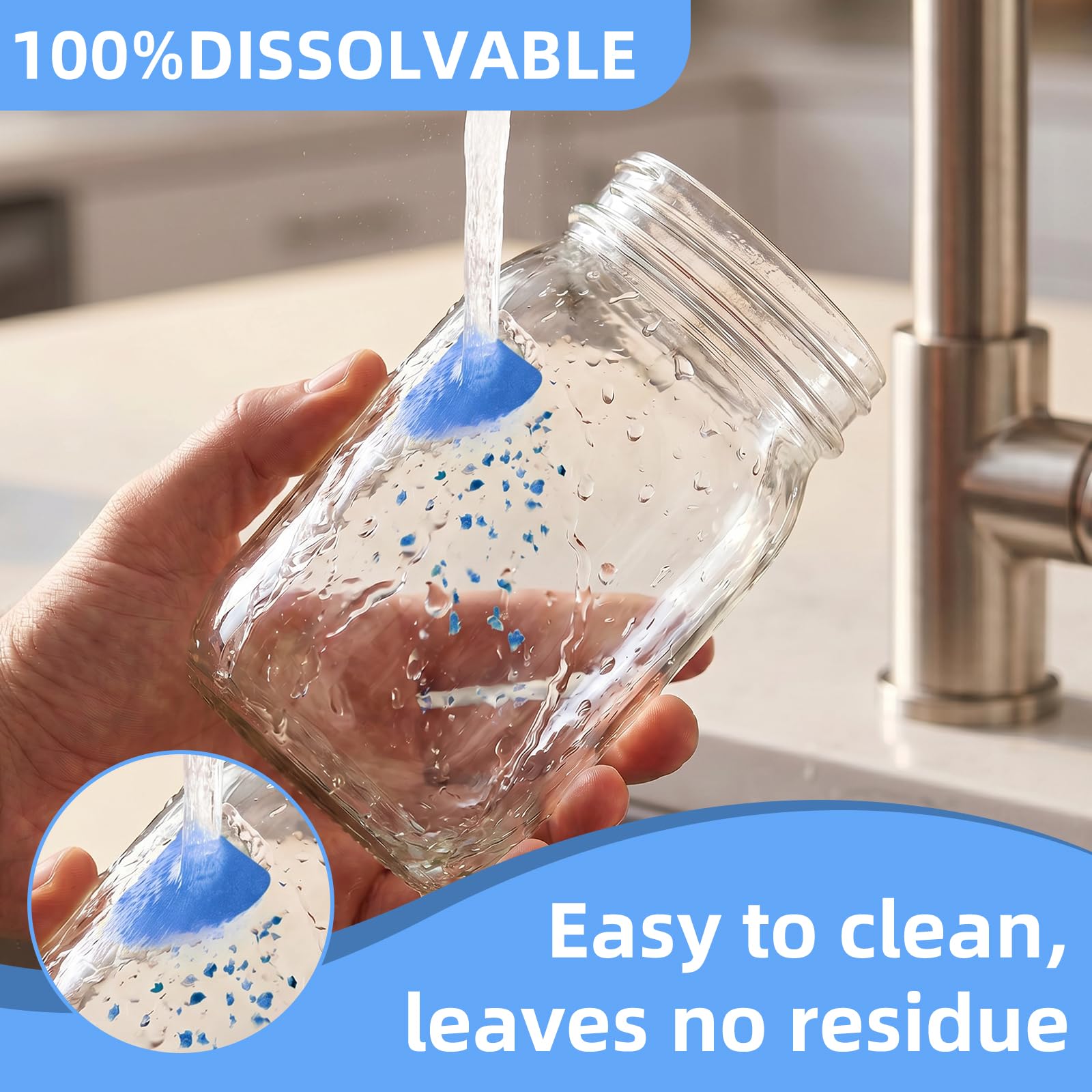 L LIKED 1000 Pcs HACCP Dissolvable Labels 3/4" x 3/4" Square Labels