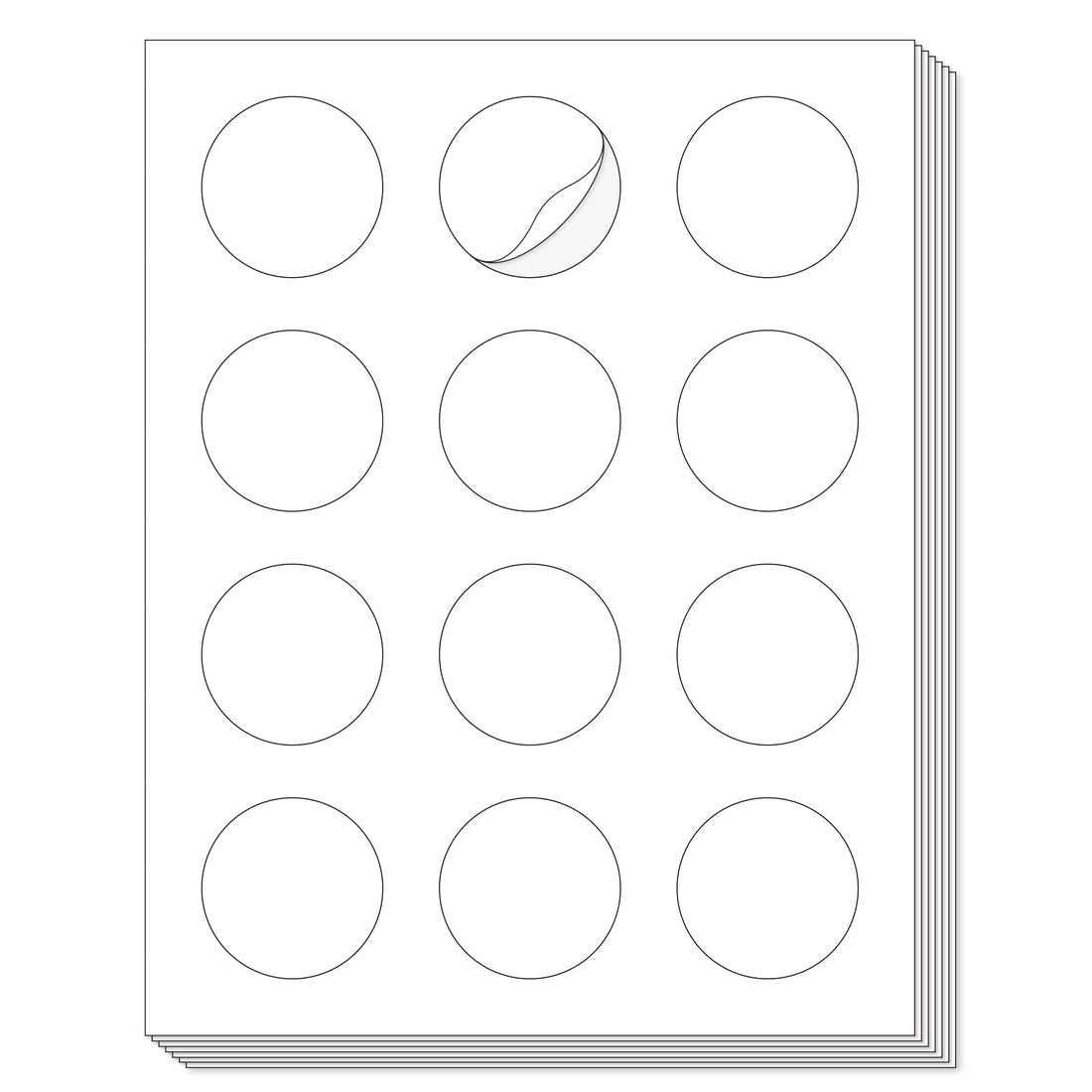 L LIKED Printable Round Labels,Matte White